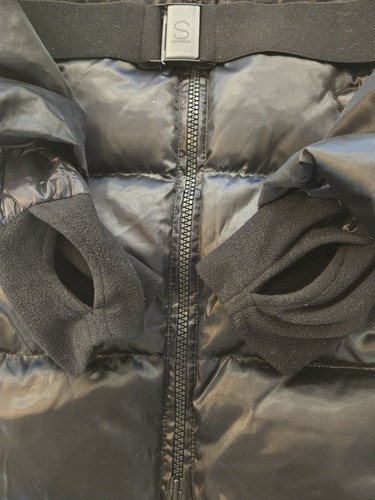 S13/NYC Women's Alps Metallic Powder Down Jacket Black Faux Fur Hooded Sz XL - Picture 10 of 18