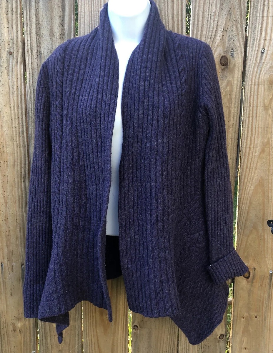 Anthropologie Canary brand Purple Wool Cardigan Sweater