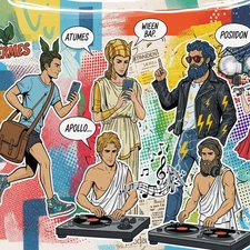 Modern Greek Gods Digital Art  AI-Generated PNG  Instant Download  Myth Print