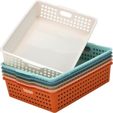 6-Pack Stackable Paper Trays with Handles, Mo...
