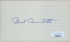 Phil Cavarretta Chicago Cubs Signed 3x5 Index Card JSA Authenticated