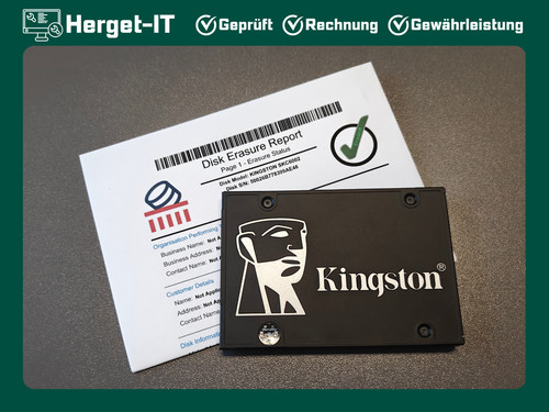 Kingston KC600 SSD 256GB 2,5 Zoll SATA geprüft sicher gelöscht gewerblich