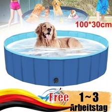 Hundepool f&uuml;r Gro&szlig;e & Kleine Hunde Faltbarer Hunde Planschbecken 100*30cm Pool
