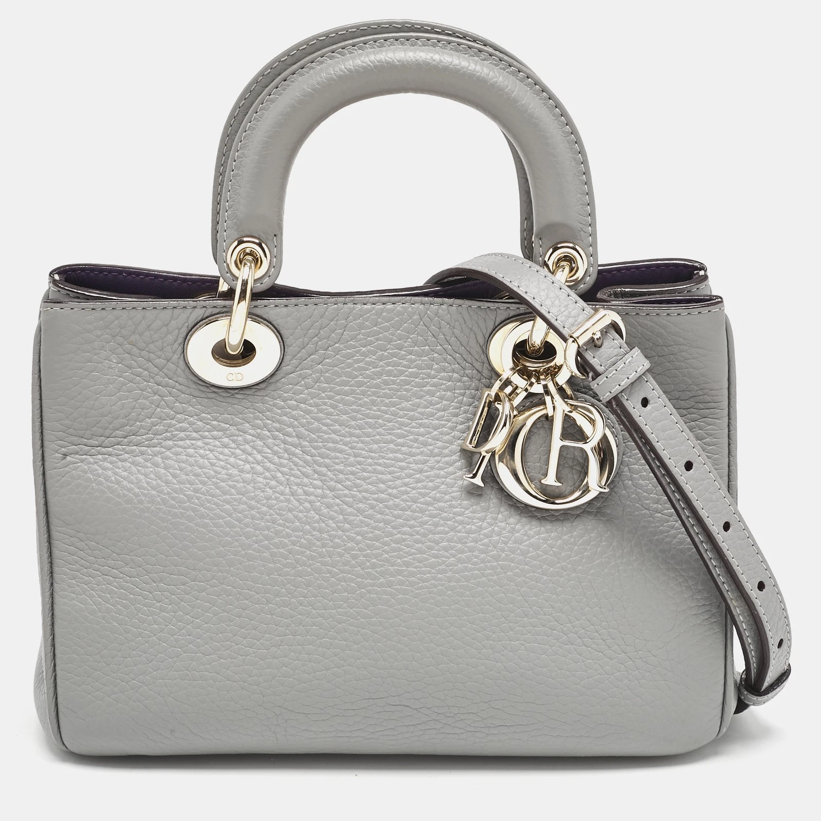 Mini fourre tout Dior en cuir gris Diorissimo