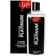 Wet Platinum Pure Silicone-Based Personal Lubricant, Long-Lasting Lube, 6.1 fl