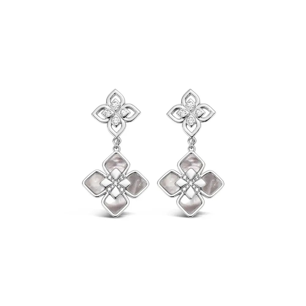 Rhodium Plated Cubic Zirconia Earrings