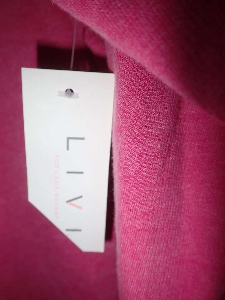 NEW Lane Bryant LIVI Active 14/16 PINK Sweatshirt Cris Cross Strap Back - Image 4 of 4