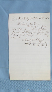 1867 Mill City (Dumont) Colorado Love Mercantile Delivery Hand Written Letter