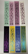 Great Job MotivationRibbon 1 x 8 Foil-Stamped Ribbons Lot Of 8