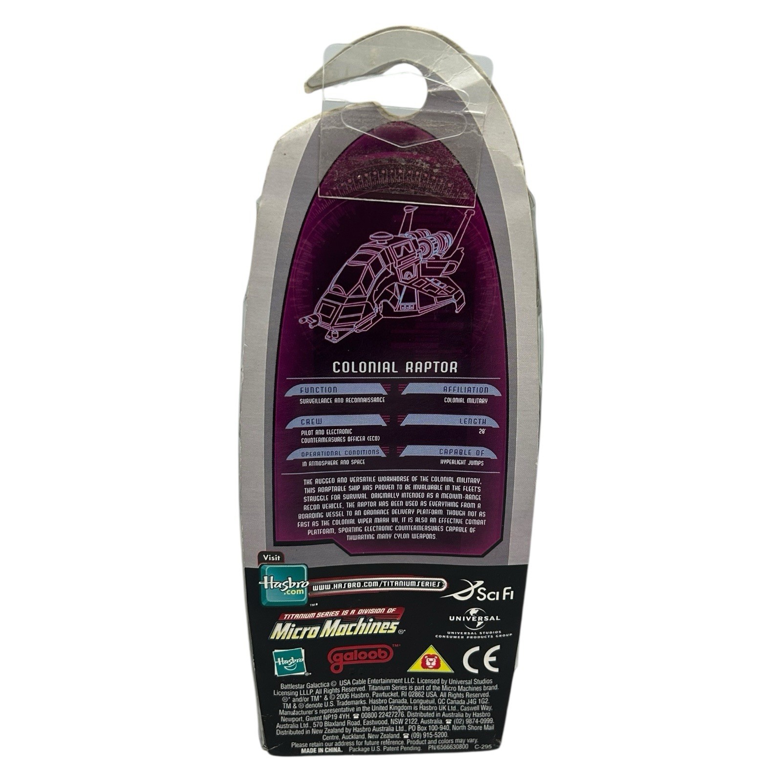 Battlestar Galactica Colonial Raptor Titanium Series Diecast 2006 Hasbro New