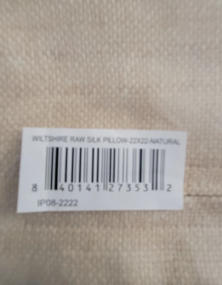 Serena & Lily Wiltshire Raw Silk Pillow Cover 22" Square Natural Cream Color  - Image 4 of 4