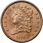 Photo of a 1832-P Half Cent from an eBay listing that sold on Feb 17, 2026