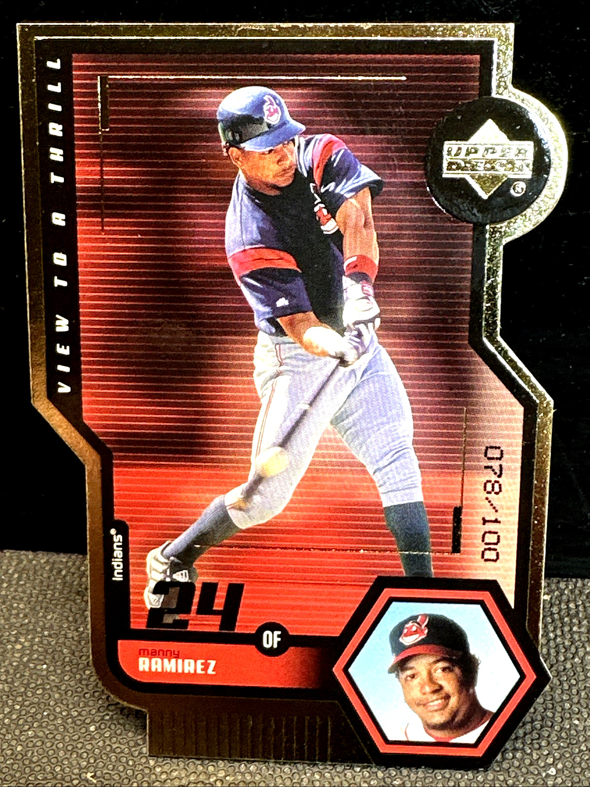 Manny Ramirez 1999 Upper Deck View to a Thrill GOLD Die-Cut SP #V11 Indians /100
