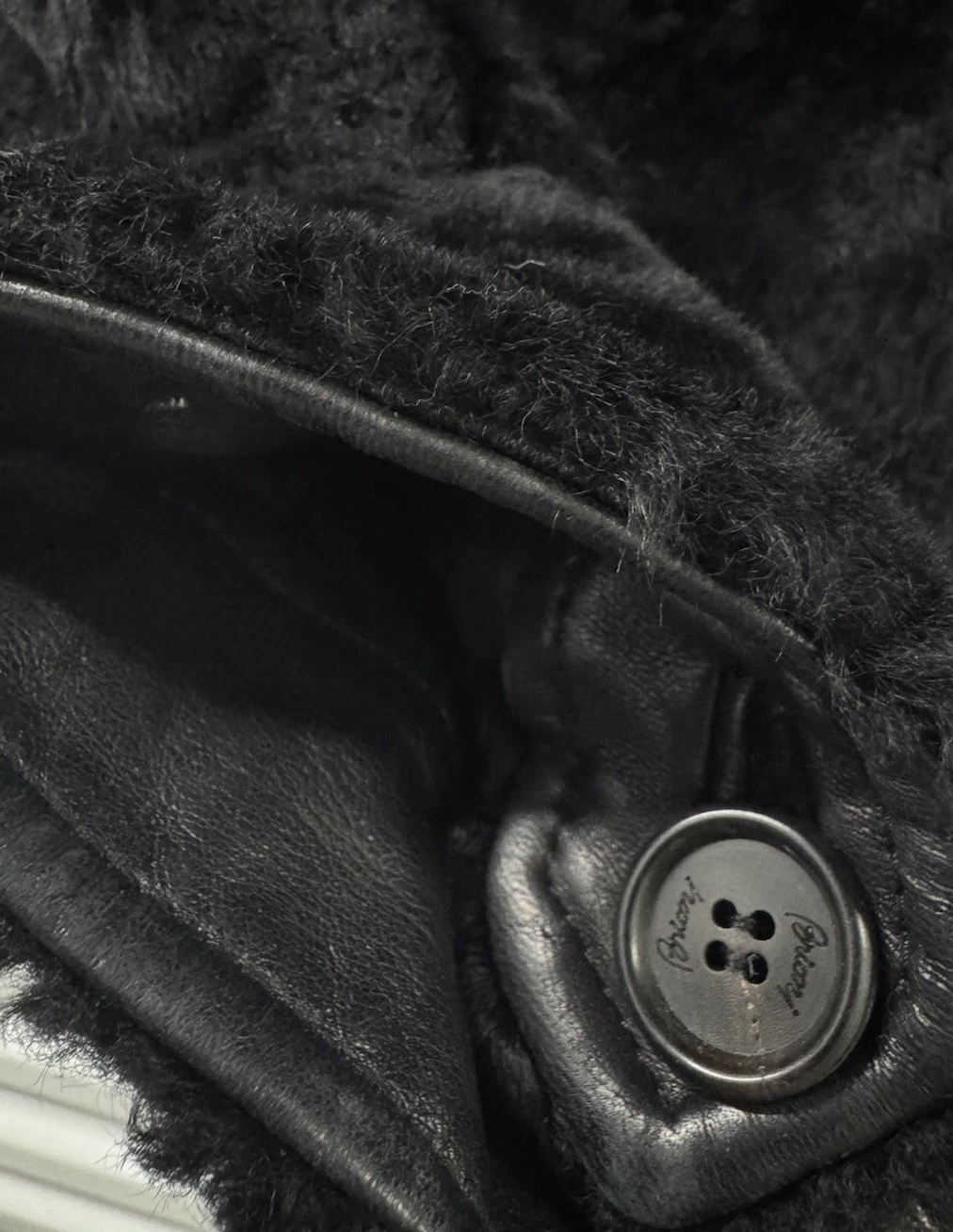 $25k Brioni Fur Black Bomber Jacket Italy Stunning Leather Lined Reversible - product detail image 9