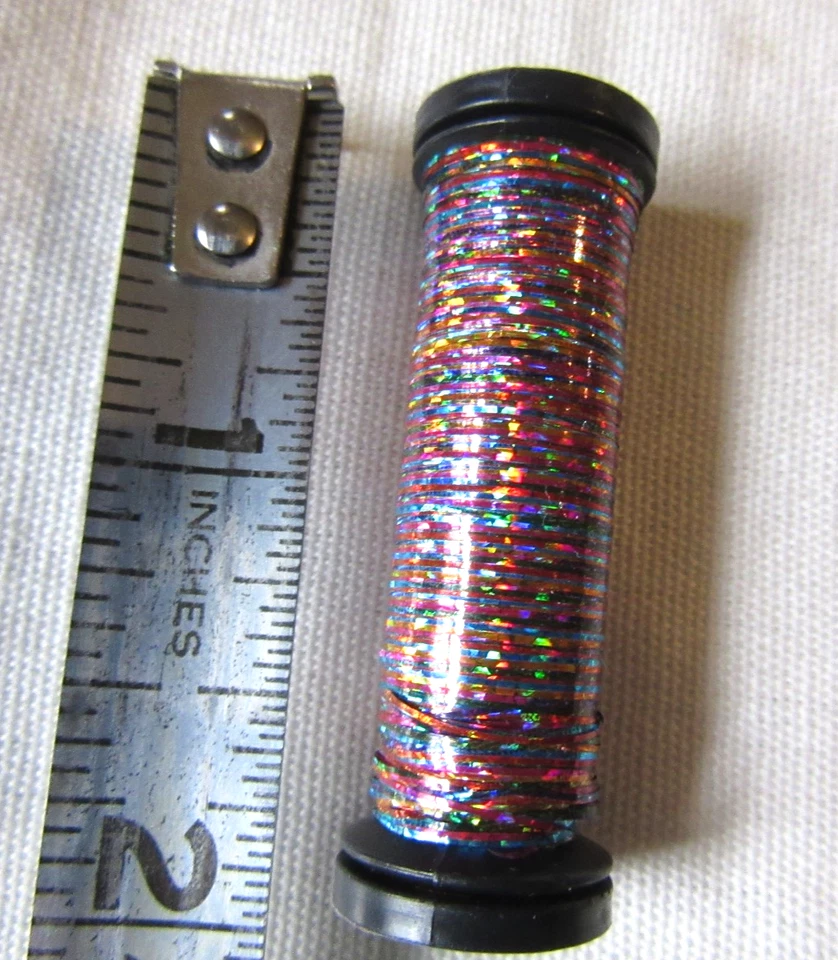 Kreinik Metallic Blending Filament #042L OPTIC OPAL holographic Thread Spool - Image 3 of 4