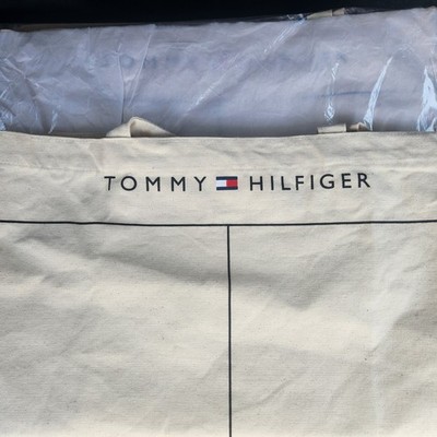 Lot of 2 NEW Tommy Hilfiger Canvas Weekender Summer Reusable Bag Tote Large