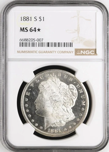 1881-S $1 NGC MS64* Star Morgan Silver Dollar 6688205-007