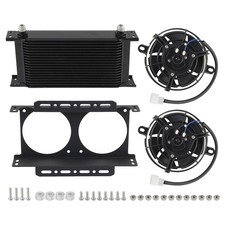 Performance 19 Row 8an Engine Oil Cooler 5.5 Cooling Pull Dual Fan Mounting Kit