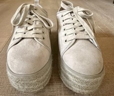 Steve Madden Gills Platform Sneakers Size US 8 Light Gray Suede