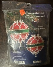 NIP Sulyn Holiday Time Red Star Burst Vtg Sequin Bead Christmas Ornament Kit