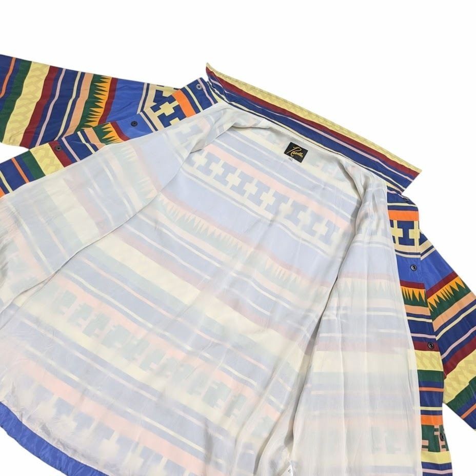 Needles Native Pattern All-Over Coach Jacket Blue… - image 6