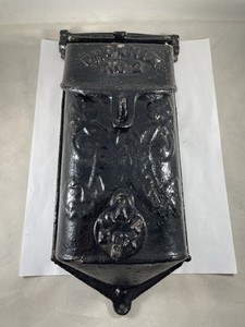 Vintage Antique Phoenix No 2 Ornate Cast Iron Wall Mount Mailbox Mail Box Black