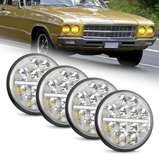 5.75 Led Headlight 5 3/4 round Led Headlights Whit DRL Amber Turn Signal Light a