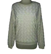 EYELASH COUTURE Size L Shirt Top Pink Soft Furry Long Sleeve