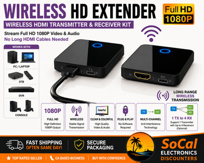 Wireless HD Extender 1080P HDMI Transmitter Receiver Kit PC STB DVR Console