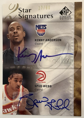 KENNY ANDERSON SPUD WEBB 2S-WA 17/60 2009-10 SP STAR SIGNATURES DUAL AUTOGRAPHS