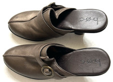 BOC Born Handcrafted Taupe Leather Buckle Style Brand-New Women's Size 8M Mules