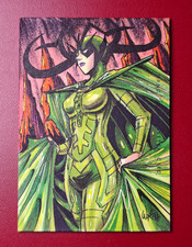 2023 Finding Unicorn Thunder Sketch Hela 1/1 Dual Signed Ernesto Warting