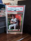 2019 Topps Chrome Image Variation Mike Trout #200 Grn Refrac Sit In Dugout /99