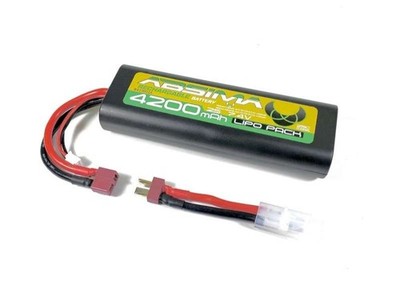 Absima LiPo Akku 7.4V-25C 4200 Roundcase (T-Plug + Tamiya Adapter) - 4130015