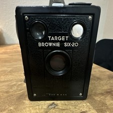 Kodak Target Brownie Six-20 Vintage Black Box Camera Model Target Brownie