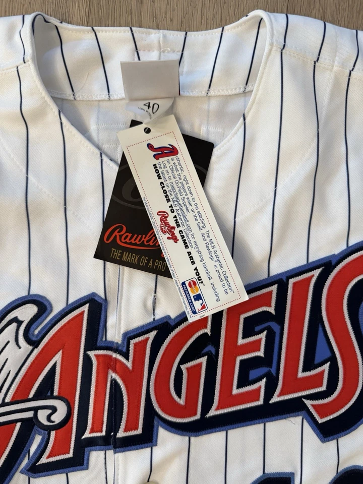 Mo Vaughn Autographed Angels #42 Jersey – Rawlings Authentic NWT Size 40 - Image 4 of 4