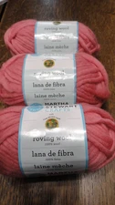 Martha Stewart/Lion Yarn Roving 100% Wool Lot of 3 Vintage Rose Bulky 58 yds per