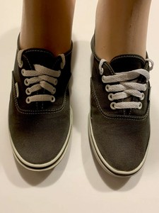 VANS TB9C Grey Canvas Shoes Mens US 6.5 Womens sz. 8 Skate Sneakers Gum Sole | eBay