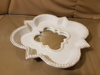 PartyLite  Villa Bianca  Kerzenhalter Schale mit Spiegel ca.28cm Unbenutzt