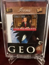 2019 The Bar GEORGE W BUSH  "Icons" Vintage Book Pieces Relic 1/1 President