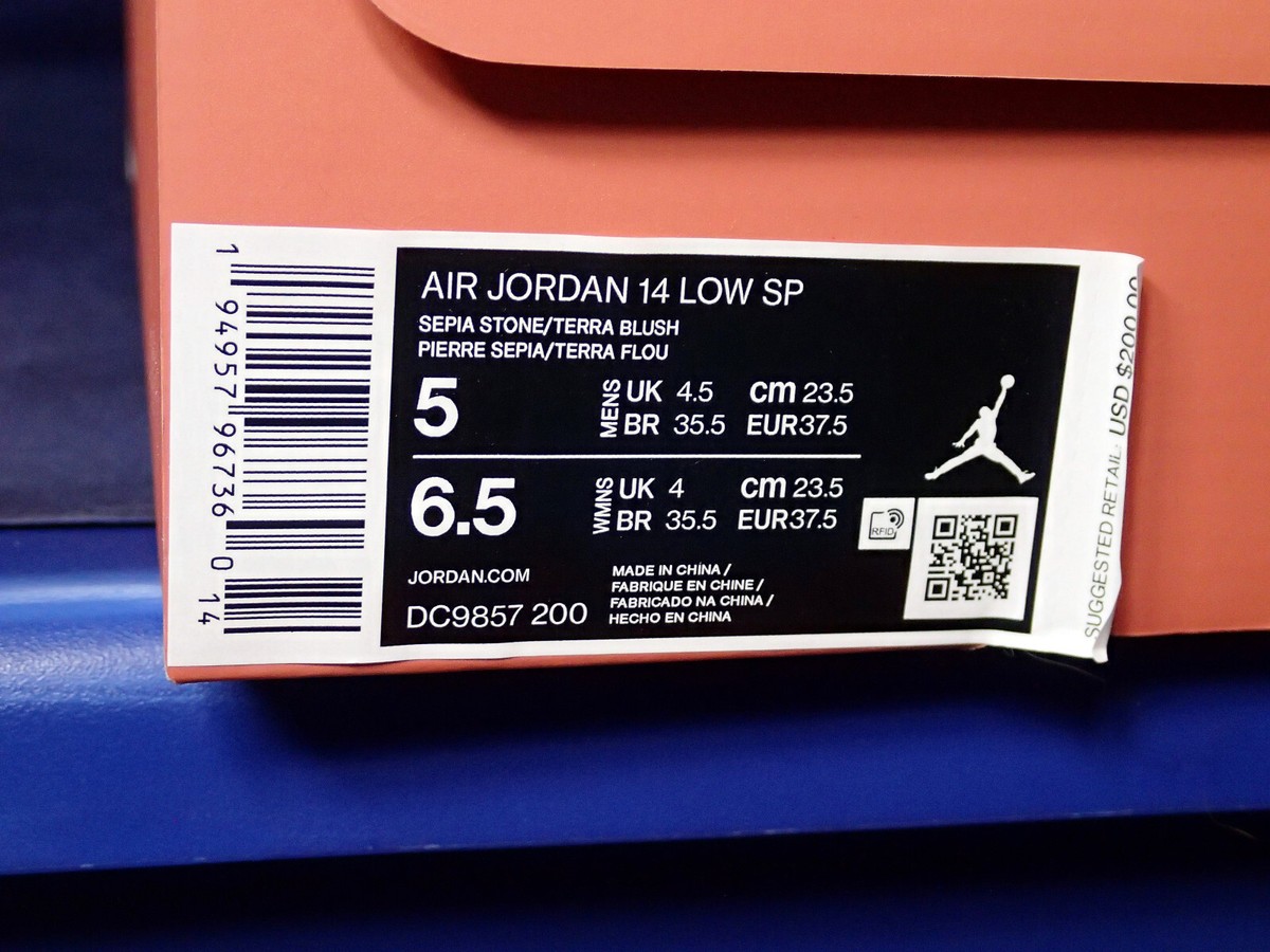 2021 Nike Air Jordan 14 XIV Low SP Clot Terracotta Retro SZ US 5