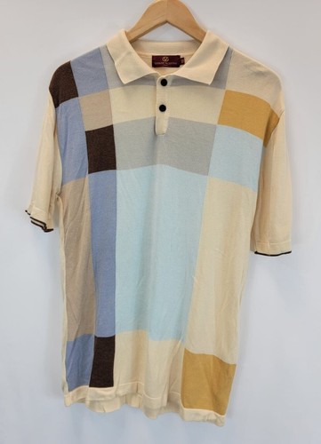 Giovanni Valentino Knit Polo Shirt Italy Collared Short Sleeve Men's sz  50