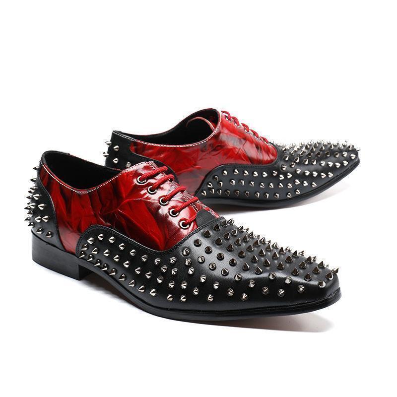 SAOLA Abito da lavoro a punta da uomo British Rivets stringato Oxford scarpe colore abbinato