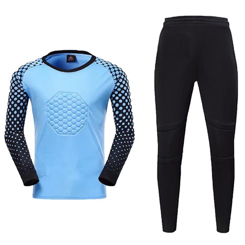 Boys Football Match Uniform Goalkeeper Padded Jersey Shirts and Pants Sport Suit - Picture 12 of 66