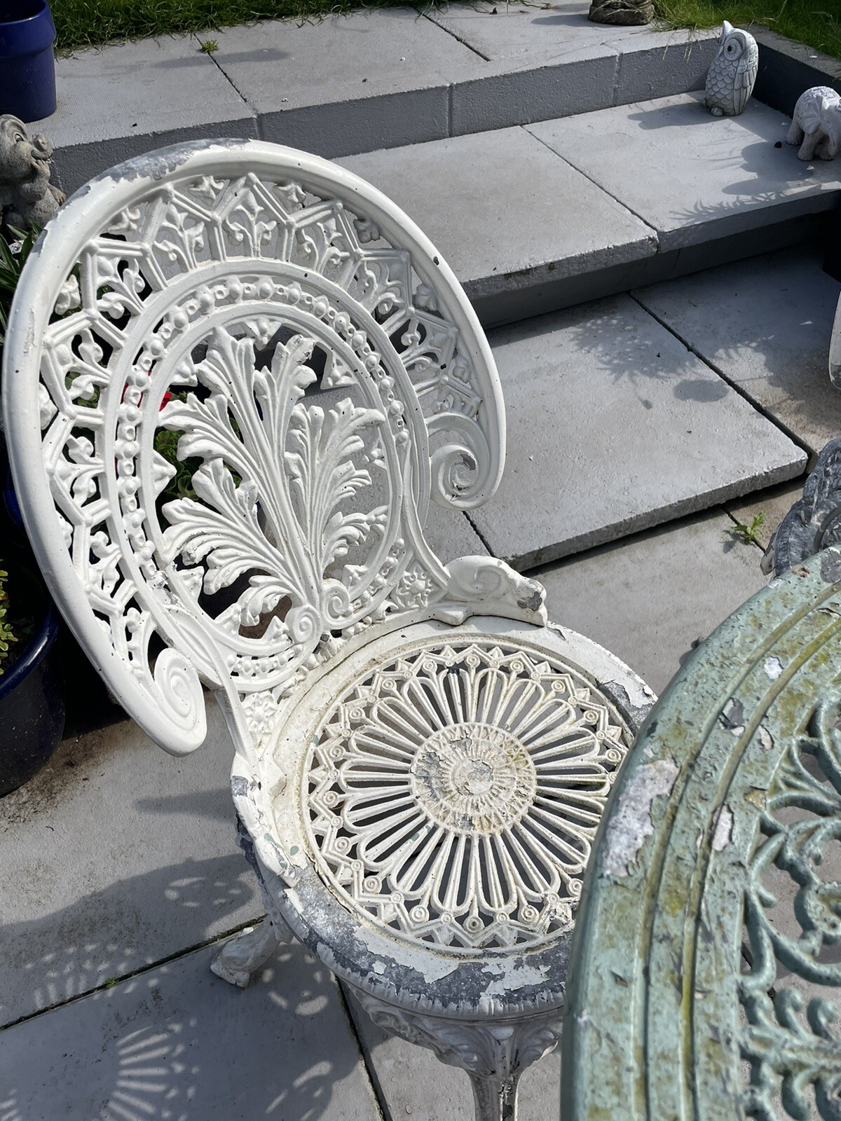 Cast Iron Garden Bistro Set 4 Chairs & Table eBay