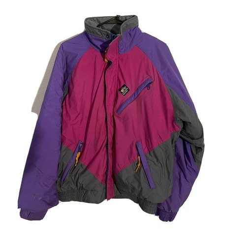 Large Vintage 80s Ski Jacket Colorblock 