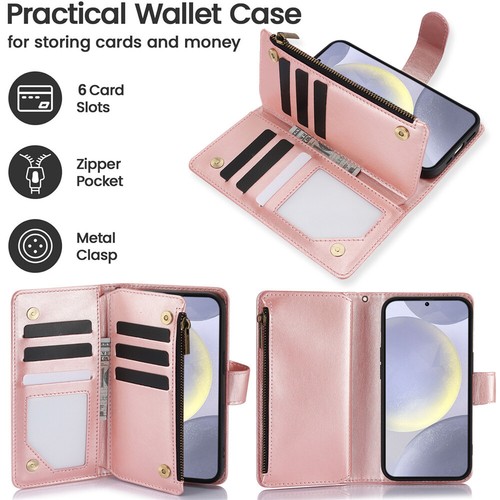 Zipper Wallet Case Leather Flip RFID Cover For OPPO A80 A60 A40 A58 A18 A78 A98 - Picture 57 of 88