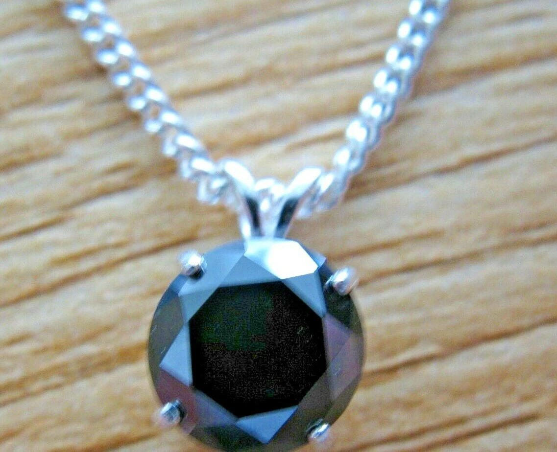 Natural black cheap diamond necklace