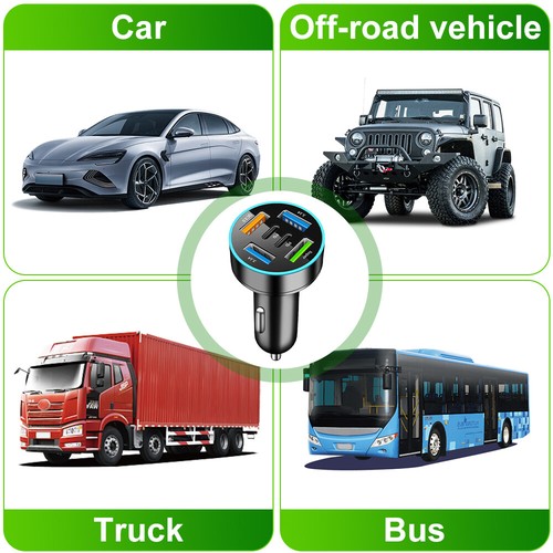 Car Fast Charger Adapter 6 USB Ports PD QC3.0 for iPhone Samsung Cell Phones - Picture 11 of 19