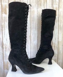 vintage black lace up boots